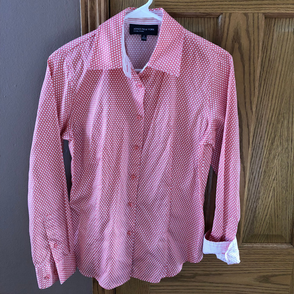 Jones New York Tops - Jones New York Signature Coral Polkadot Blouse